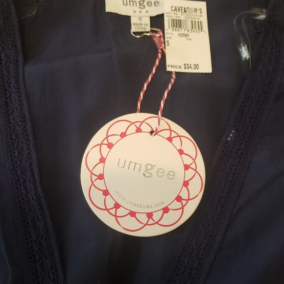 Umgee Dk. Blue Super Cute Tunic NWT - Picture 4 of 5